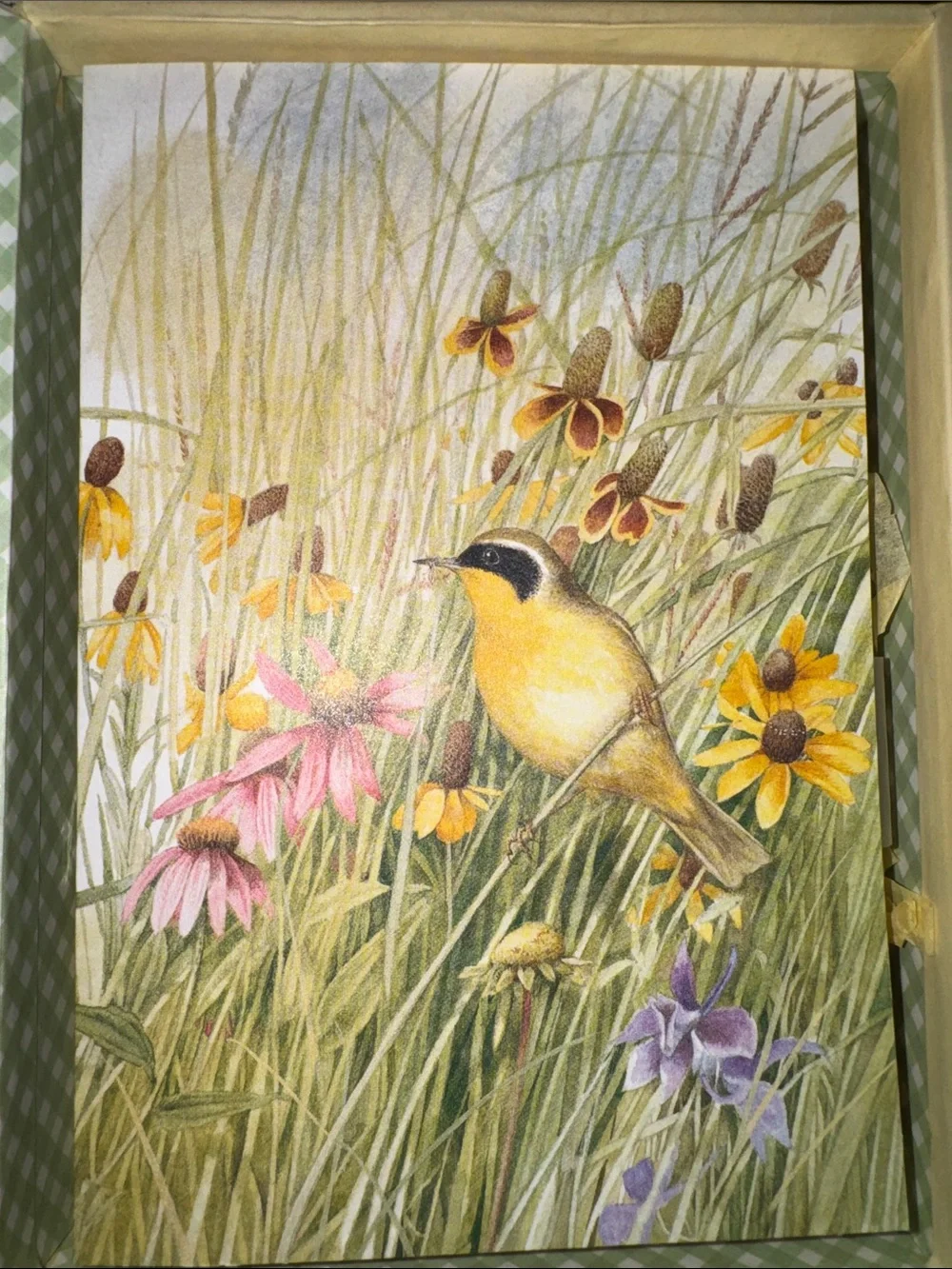 Hallmark Yellow Songbird Floral Notebook with Green Accents